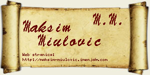 Maksim Miulović vizit kartica